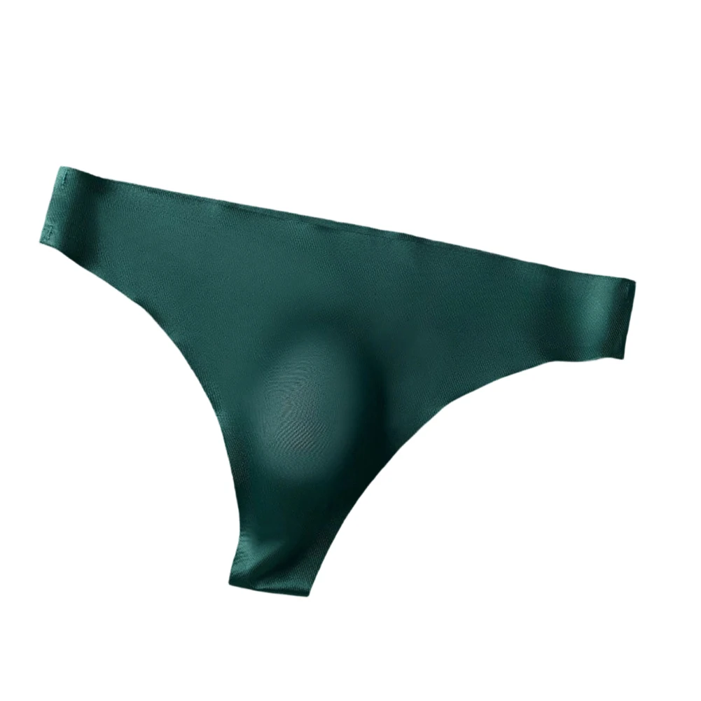 Men Seamless Ice Silk G-String Underwear 3D Bulge Pouch Bikini Very Hot Lingerie Low-rise T-Back Thongs Extreme Men's Panties