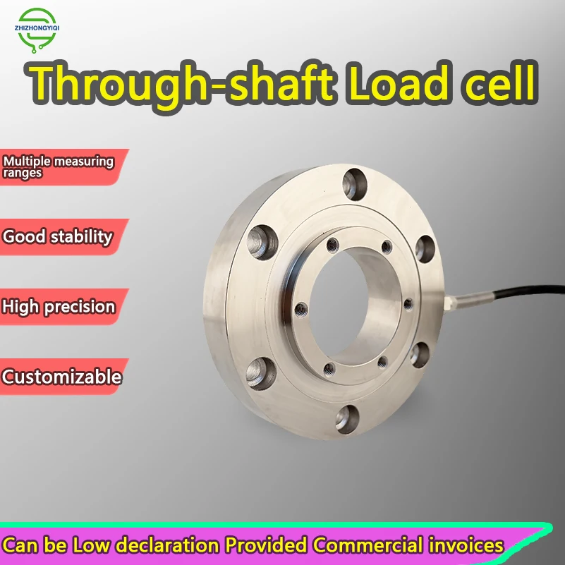 Ring Load Cell Donut Force Sensor Through Hole Weighing Transducer Alloy Stainless Steel IP66 for Industrial Automation