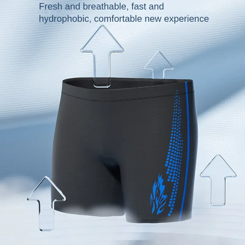 Men's High-waisted Breathable Swim Trunks Quick-dry Adult Swimwear Comfortable Lining For Pool Hot Spring Water Sports Clothing