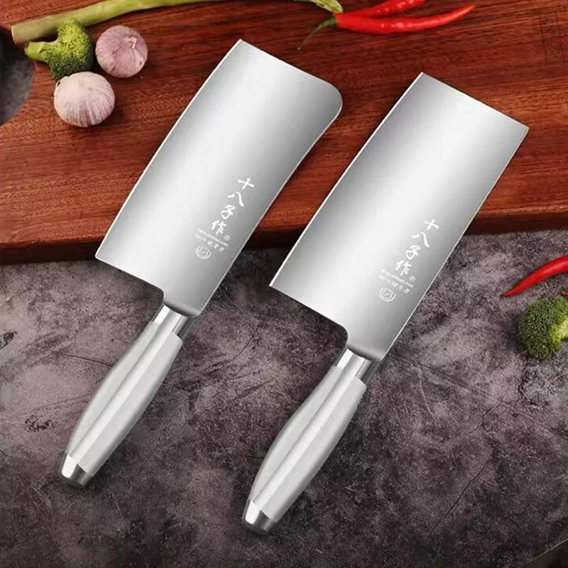 SHIBAZI Stainless Steel Chinese Cleaver Chopping Kitchen Knife Chef Butcher Knives Fish Meat Vegetables Cutlery Cooking Tools