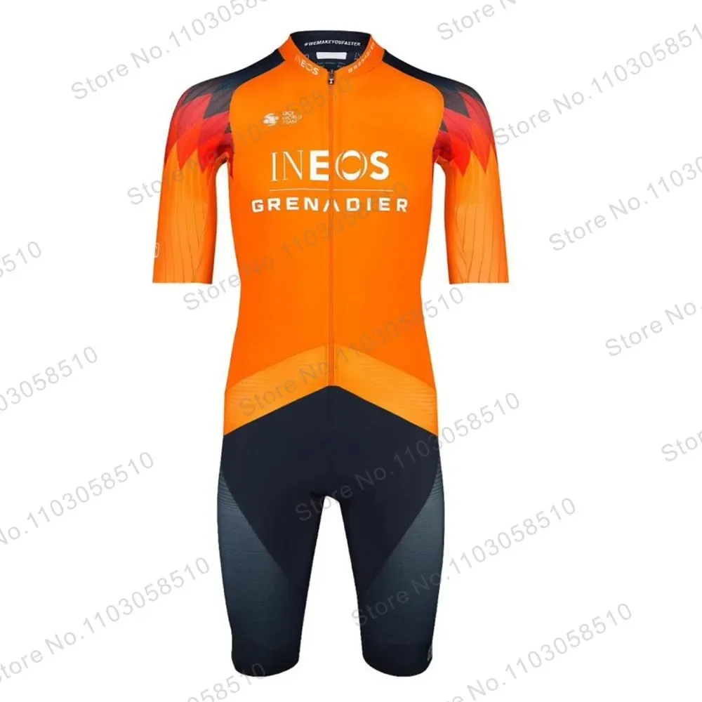 2023 Cycling Jersey Ineos Grenadier Team Set Mens Red Orange Clothing Bike Shirts Suit Bicycle Bib Shorts Mtb Wear Maillot Ropa