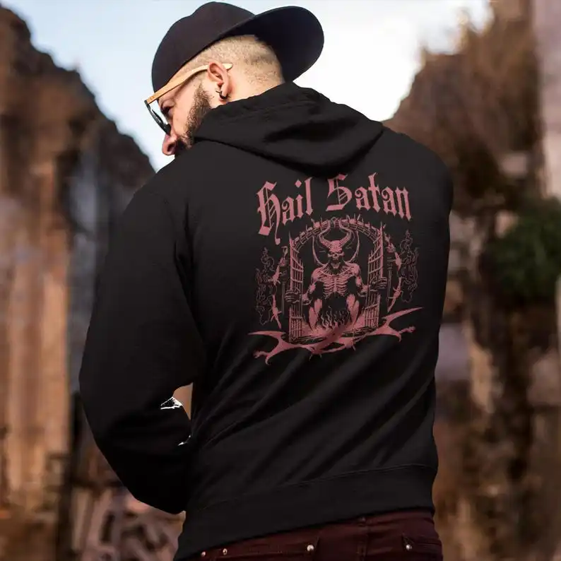 هيل القوطية هوديي القوطية والساحرة هدية لمحبي النمط الداكن، هدية للقوطية، غامض هوديي البلوز الشيطاني #1