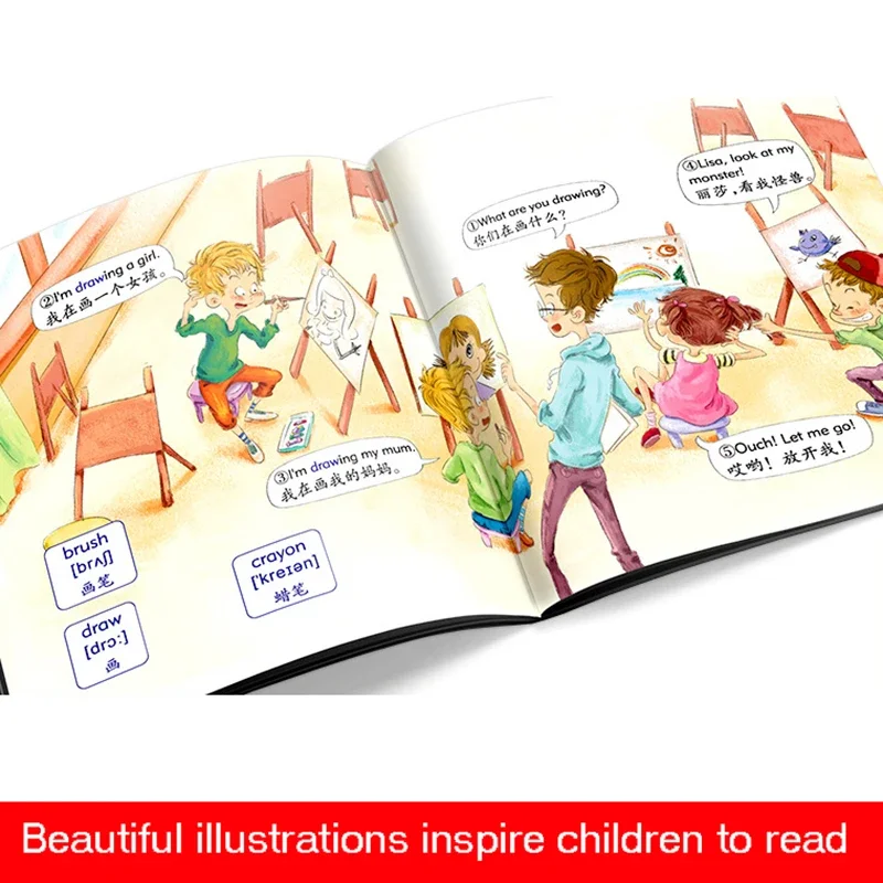 10 Buku/Set Buku Gambar Bahasa Inggris Anak-anak Buku Cerita Pencerahan Kognitif Pembelajaran Dini Gambar Kisah Buku Cerita Pengantar Tidur