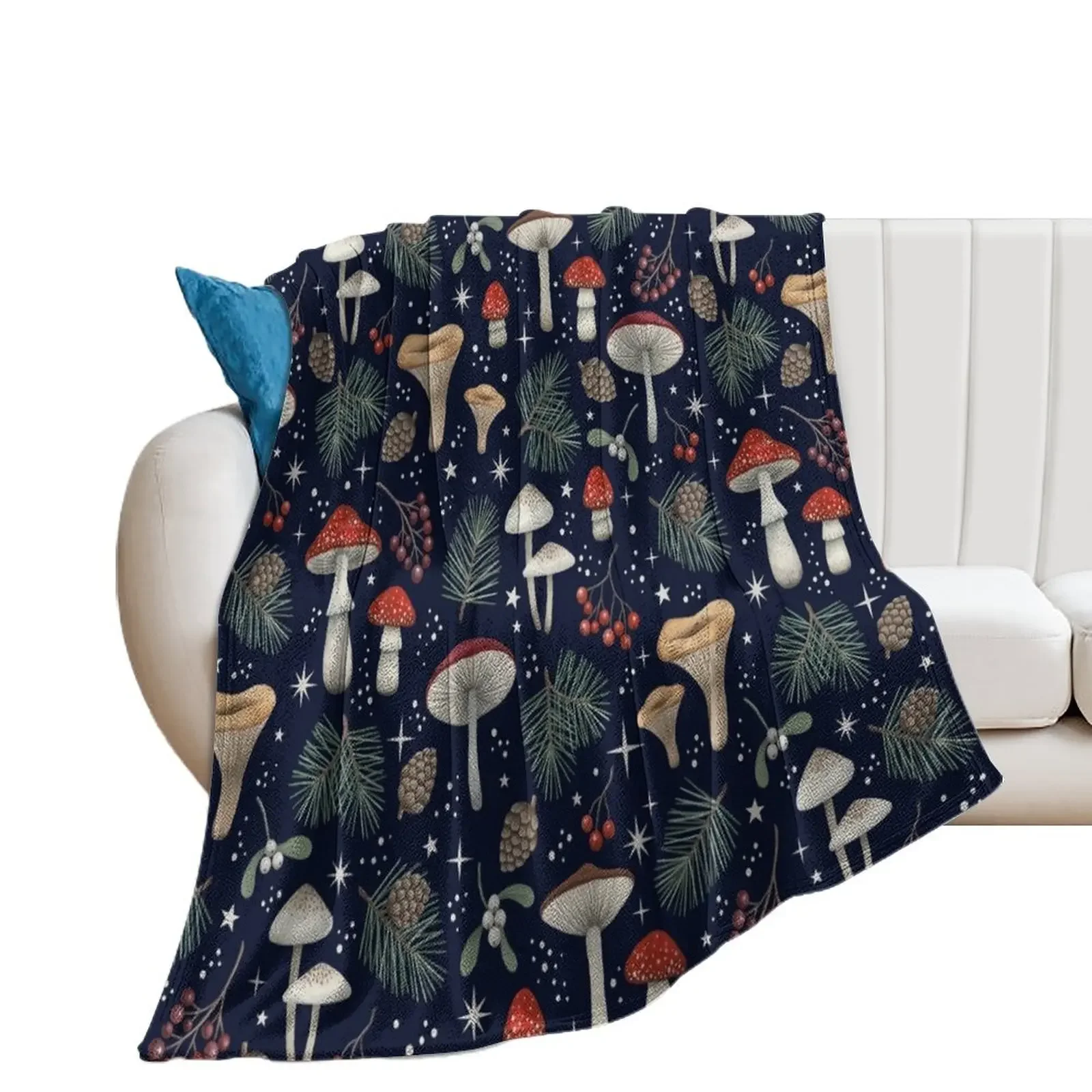 

Winter forest (Deep Blue) Throw Blanket For Sofa Thin Bed linens Sofa Quilt Blankets For Sofas Blankets