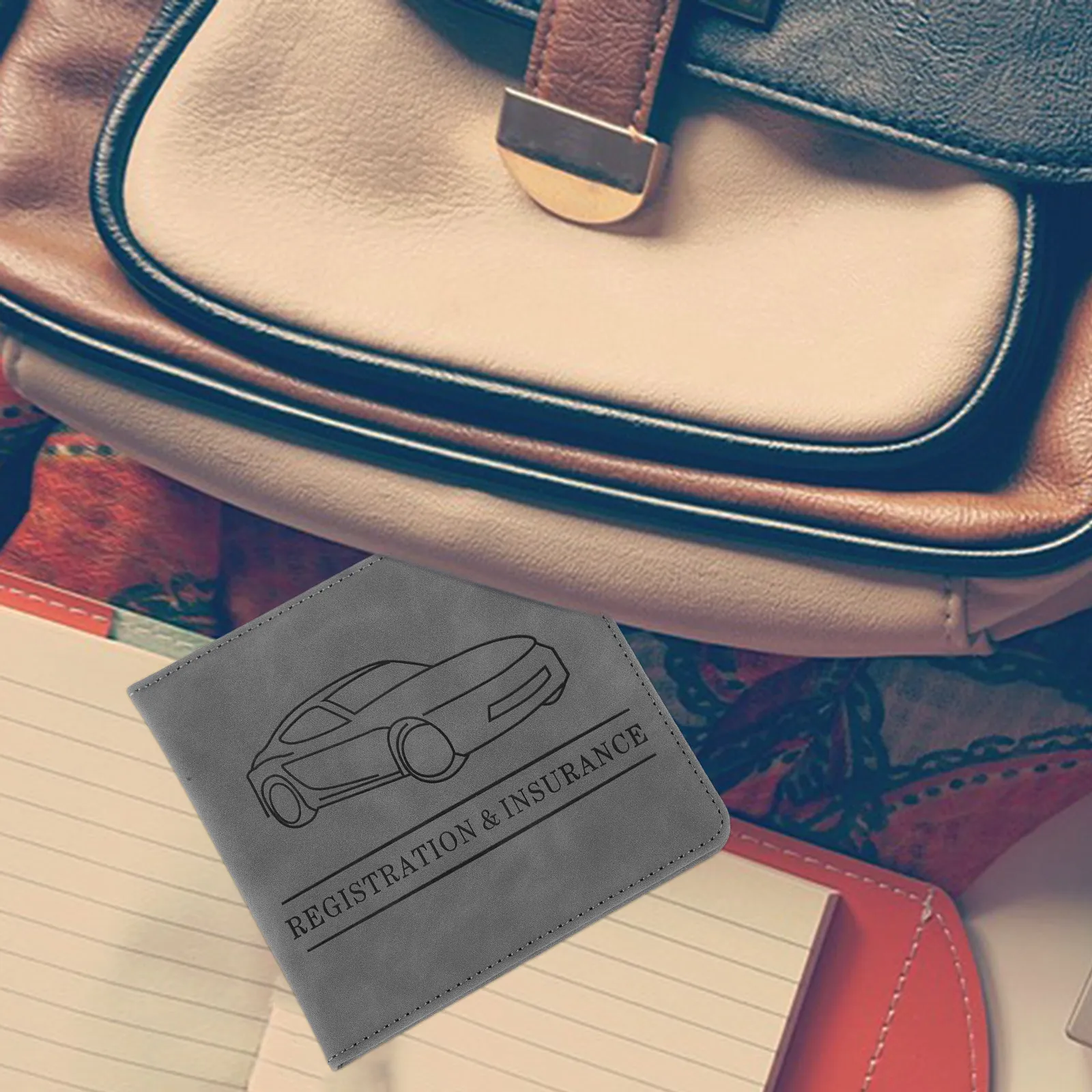 PU Driver License Holder Wallet Id Credit Card Organizer for Men Women Car Registration Insurance Document Storage Case
