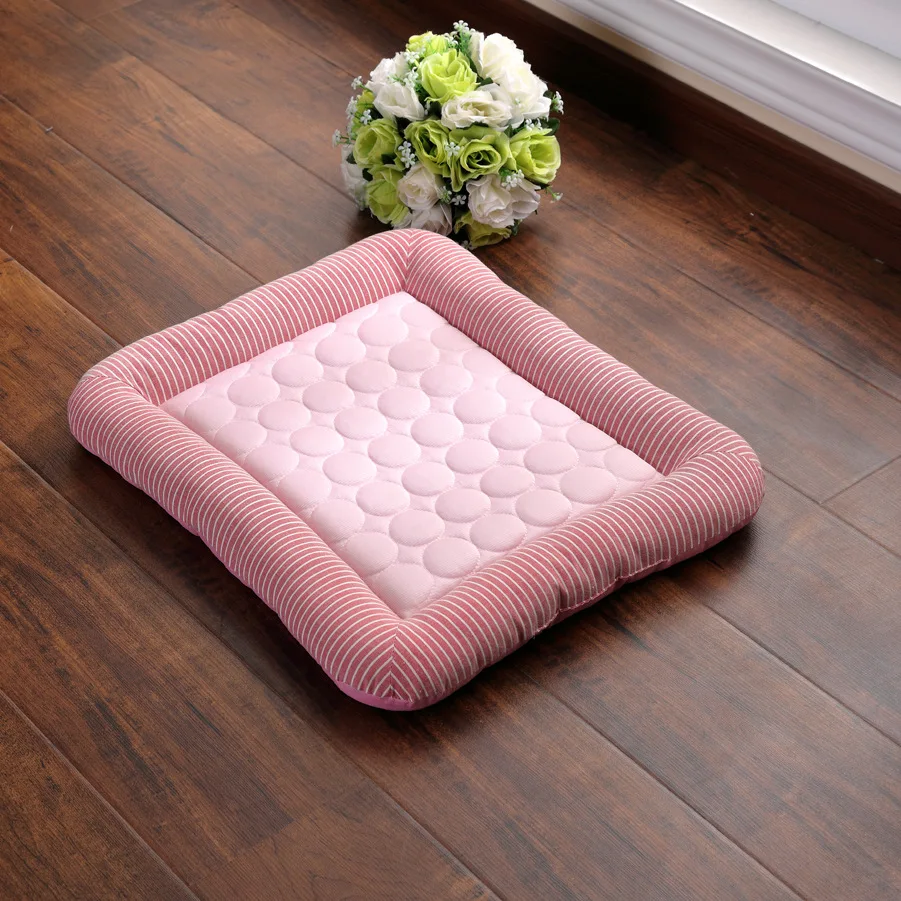 Cooling Pad Bed for Dogs Cats Puppy KittenCool Mat Pet Blanket lce Silk Material Soft forSummer Sleeping Pink Blue Breathable