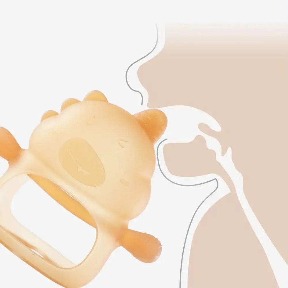 3Pcs Soft Baby Dinosaur Teether Easy Grip Anti Dropping Silicone Baby Teething Toys Food Grade Comfortable Newborn Molar Toys