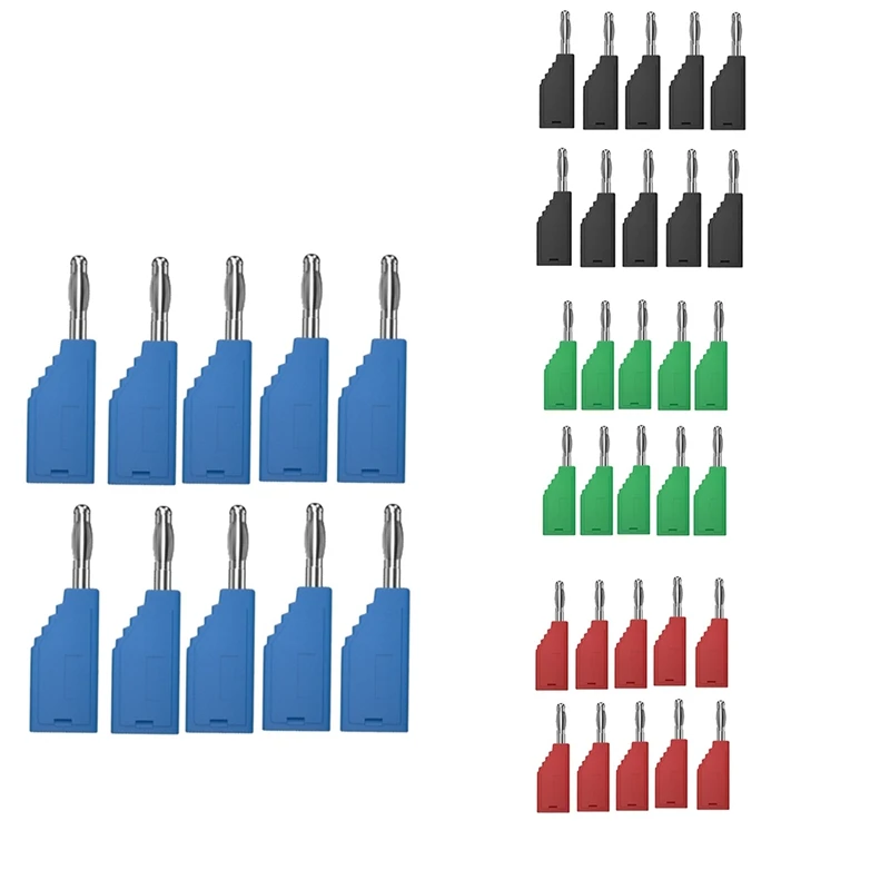 10Pcs/Set Connector Plug J.10054 4Mm Stackable Plug Banana Plug Face Connector Wire Multi-Function Plugs