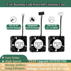 2510 Fan For Bambu Lab X1/P1 Hotend Cooling Fan With Cable Rapid cooling Fan For Bambu X1C P1S P1P 3D Printer Accessories