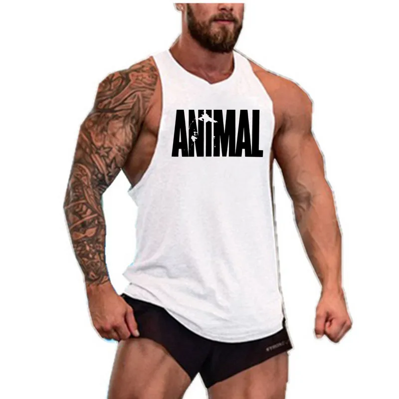 Marca palestra Mens canotta posteriore canotta Muscle Fashion senza maniche Stringer abbigliamento canottiere Bodybuilding allenamento Fitness