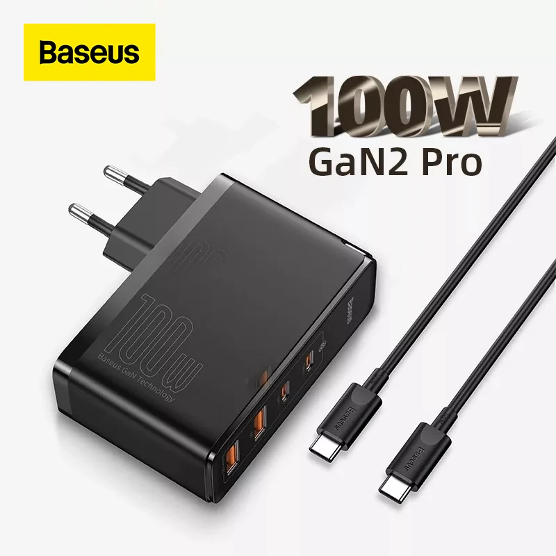 Baseus GaN Charger 100W USB Type C PD Fast Charger with Quick Charge 4.0 3.0 USB Phone Charger For MacBook Laptop Smartphone