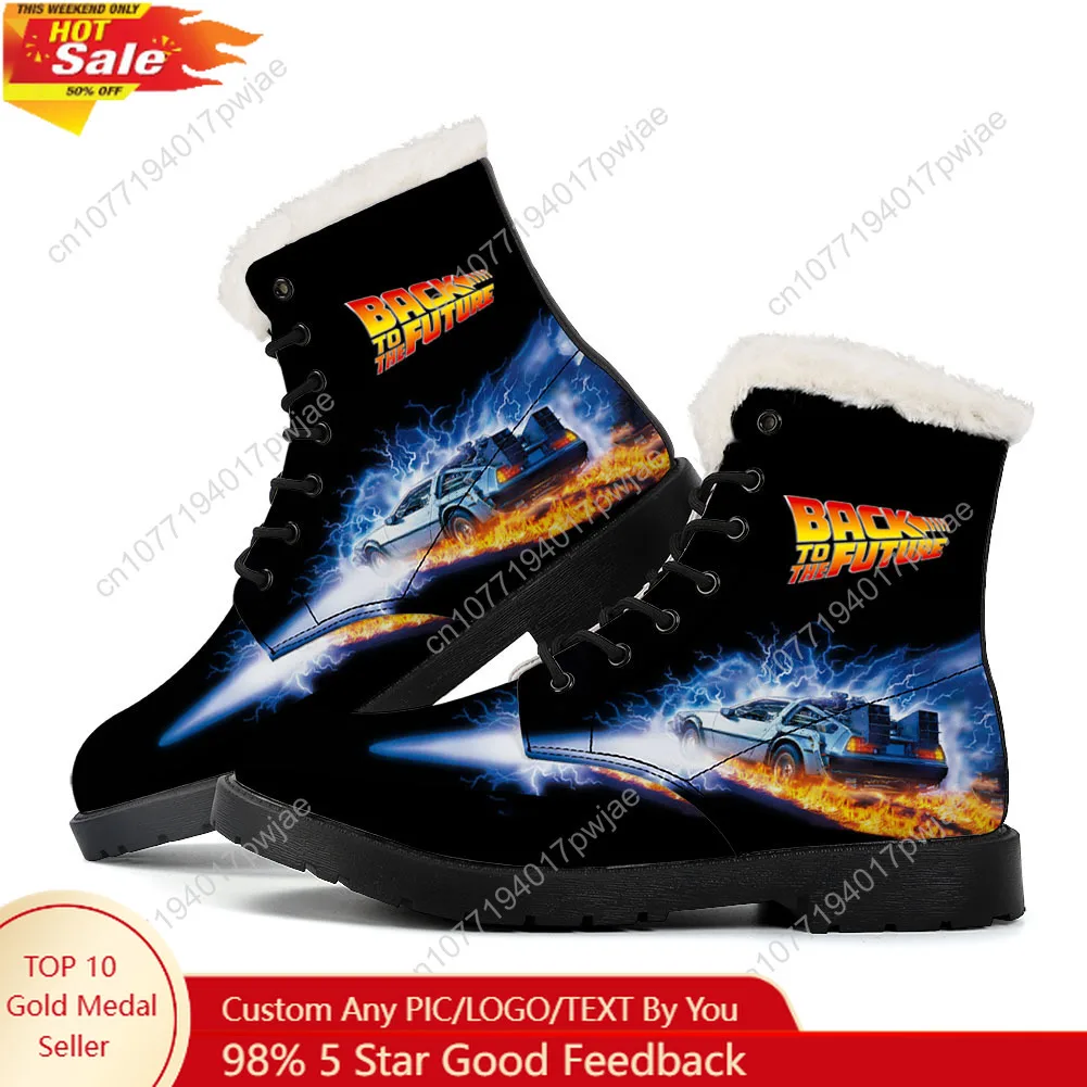 العودة إلى المستقبل أفلام الخيال العلمي القطيفة الدفء أحذية رجل إمرأة الشتاء أحذية المشي لمسافات طويلة في الهواء الطلق