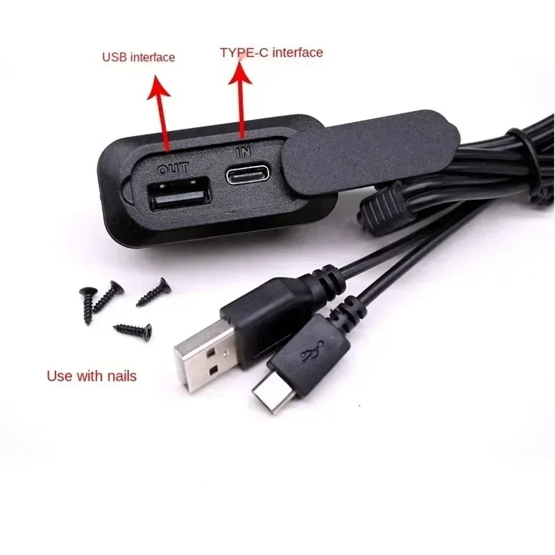 Backpack External USB Charging Port Adapter Charging Cable Luggage USB Charging Accessories Type-c Port 1pcs