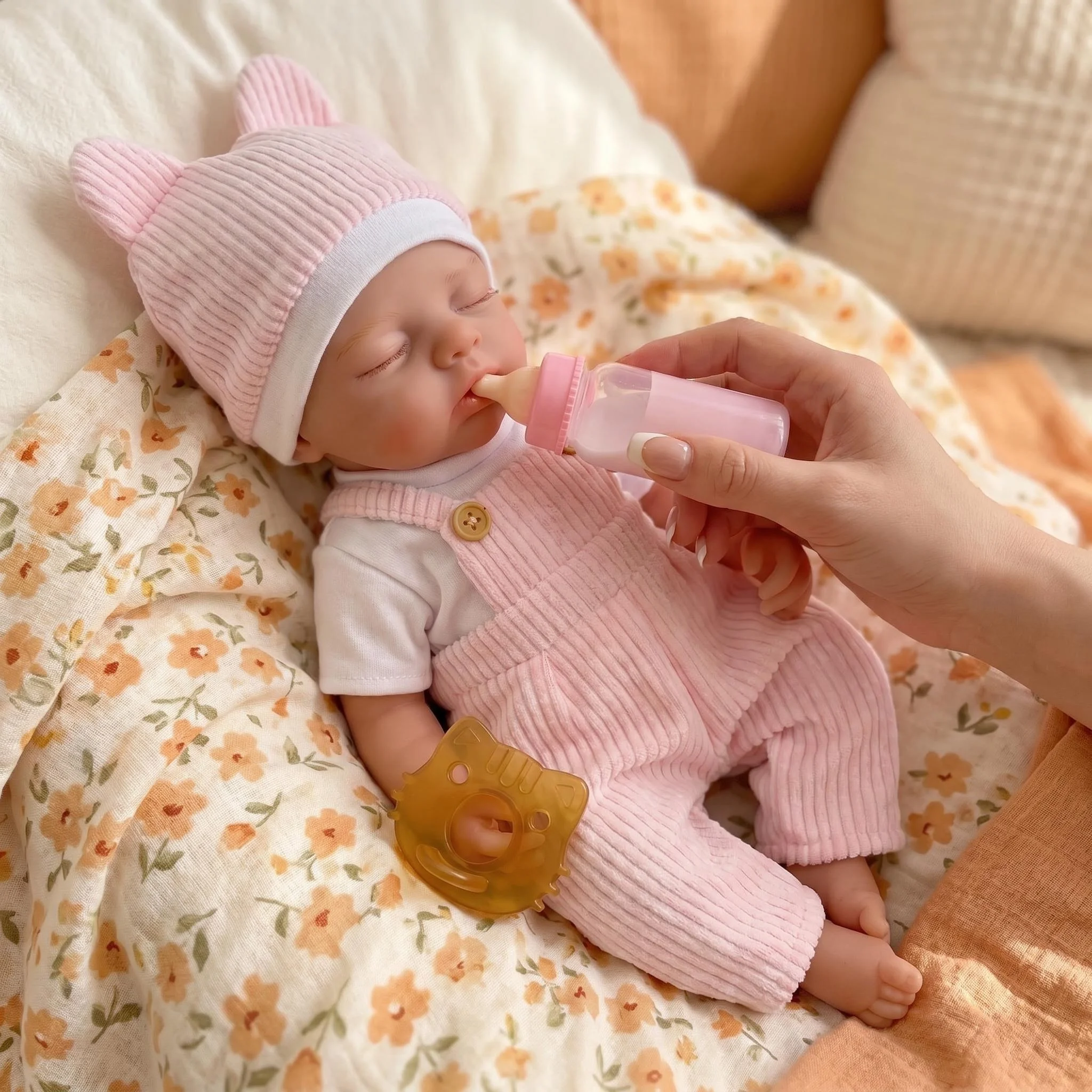 NPK 12'' Premie Baby Reborn Irys Realistische Platin-Silikonpuppe, superweich, flexibel, elastisch, solide Simulation