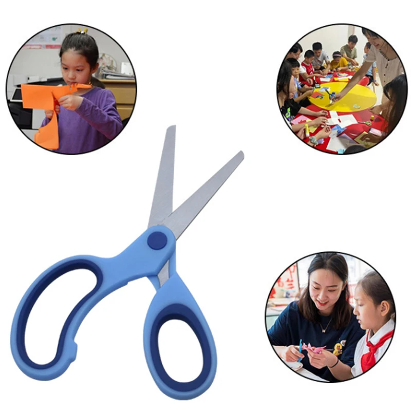 Tijeras para zurdos, tijeras bonitas coloridas de acero inoxidable para estudiantes, tijeras pequeñas para niños, tijeras de oficina de seguridad simples