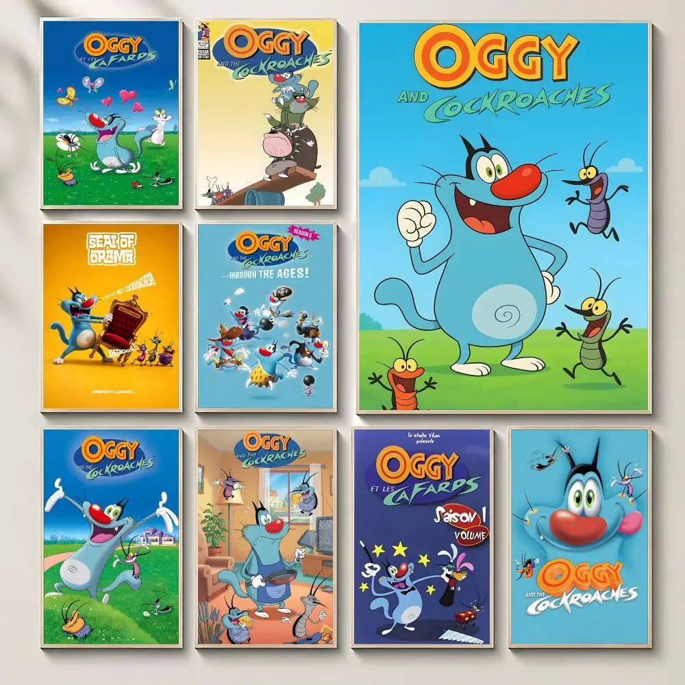 anime Oggy and the Cockroaches Poster Poster HD Printing Comfortable and Fresh Style Wall Art Home Decor Living Room Cafe Gift