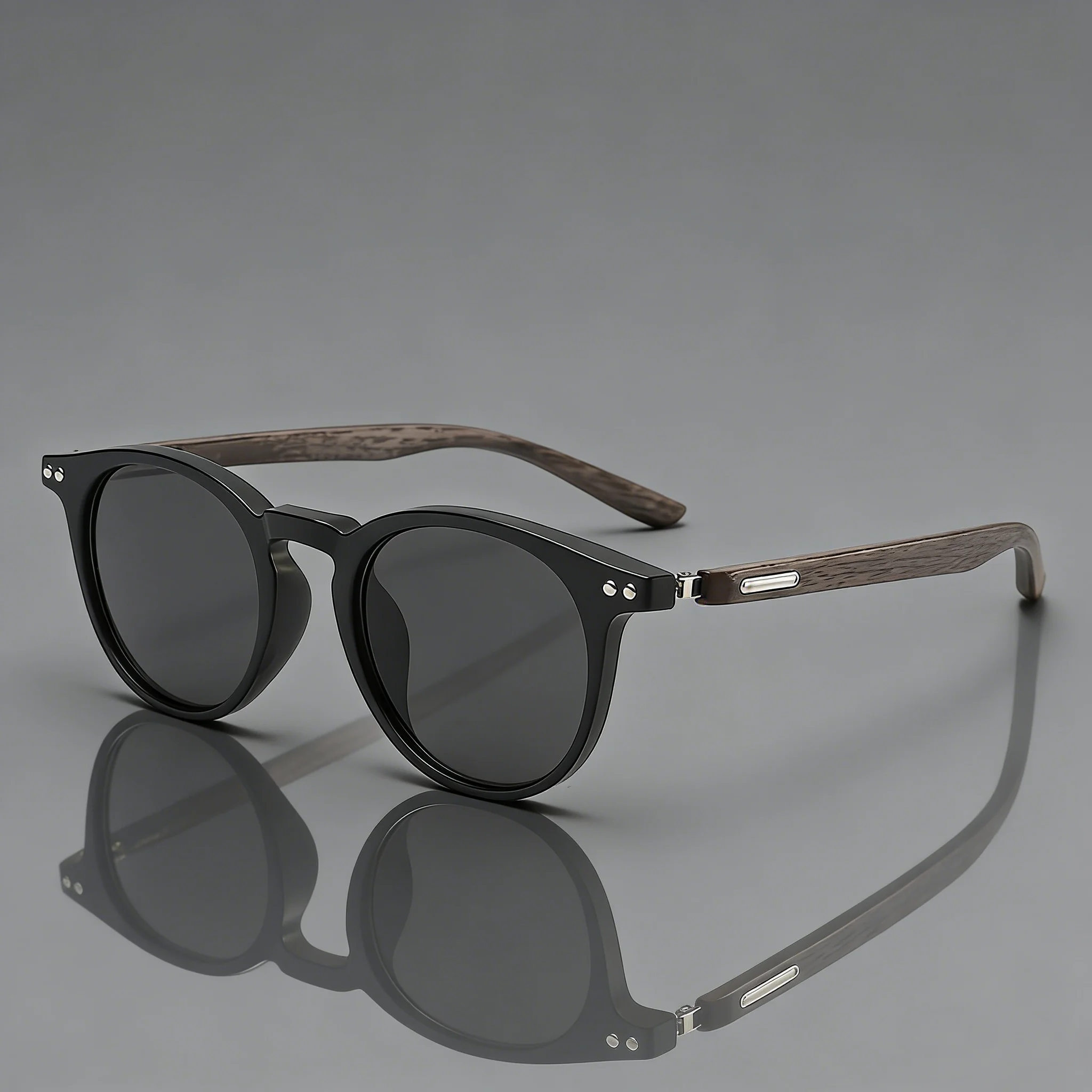 

Retro Round Wooden Temple Sunglasses for Men Women Vintage Outdoor Sports UV Protection Classic Casual Shades Goggles Sunglasses