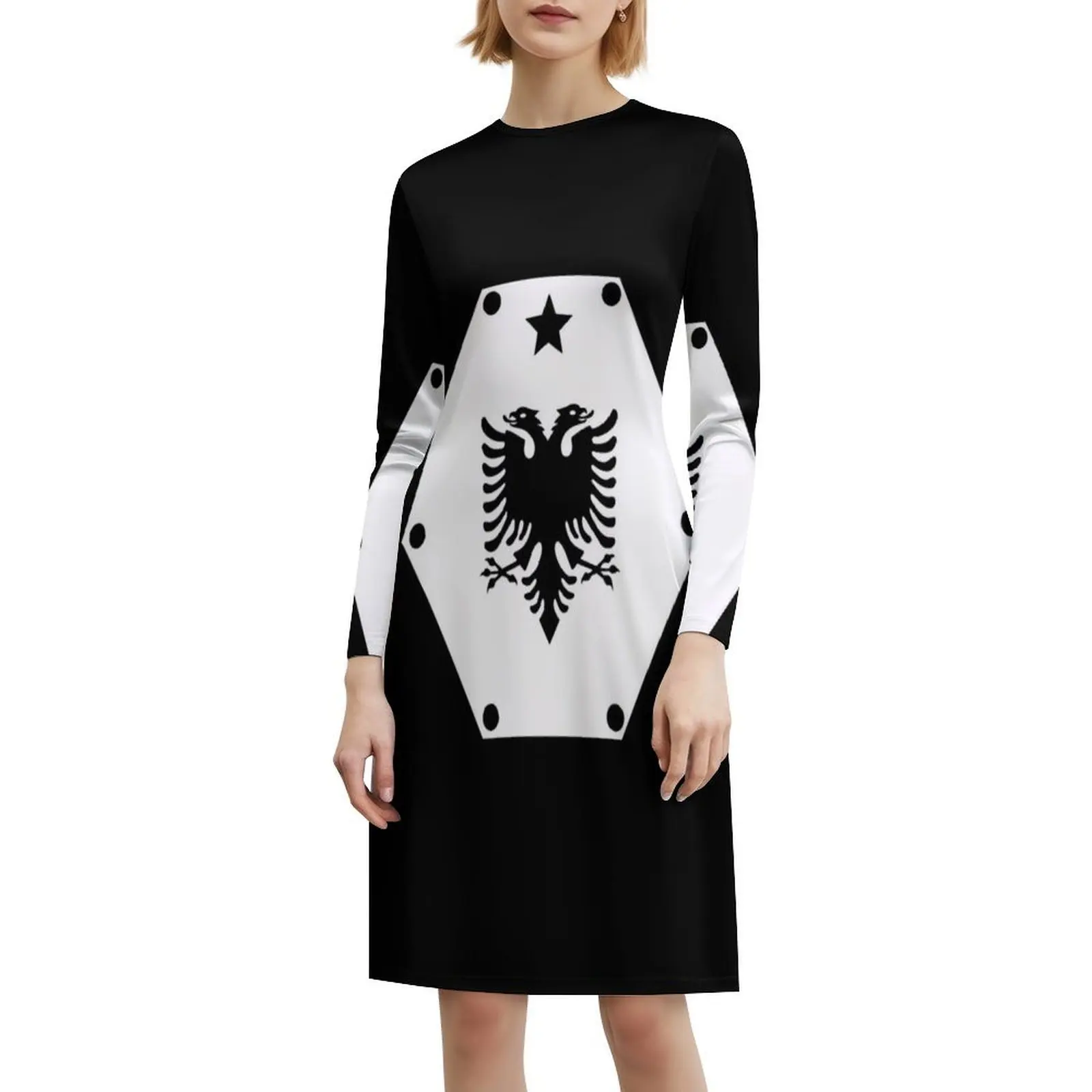فستان حفلات أنيق للسيدات من ألبانيا بشعار على شكل حرف a مع خيارات قصيرة/طويلة/بدون ألبانيا ألبانيان تيرانا ألبانية #6