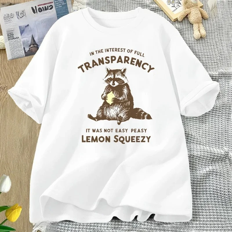 مضحك الراكون تي شيرت ليس من السهل Peasy الليمون Squeezy الراكون تي شيرت البقاء Trashy الجرافيك المرأة تيز الصيف الشارع الشهير Y2K