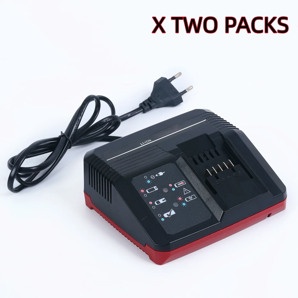 

Two Units 18V 3A Lithium-Ion Battery Charger for Einhell 18V Power X Change Cordless Tools for Ozito 18V Lithium-Ion Battery