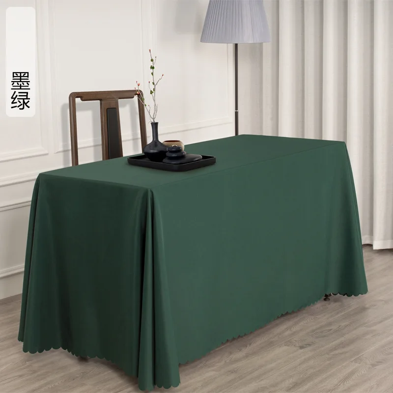 F151 Conference room tablecloth solid color hotel exhibition long table white tablecloth rectangular tablecloth