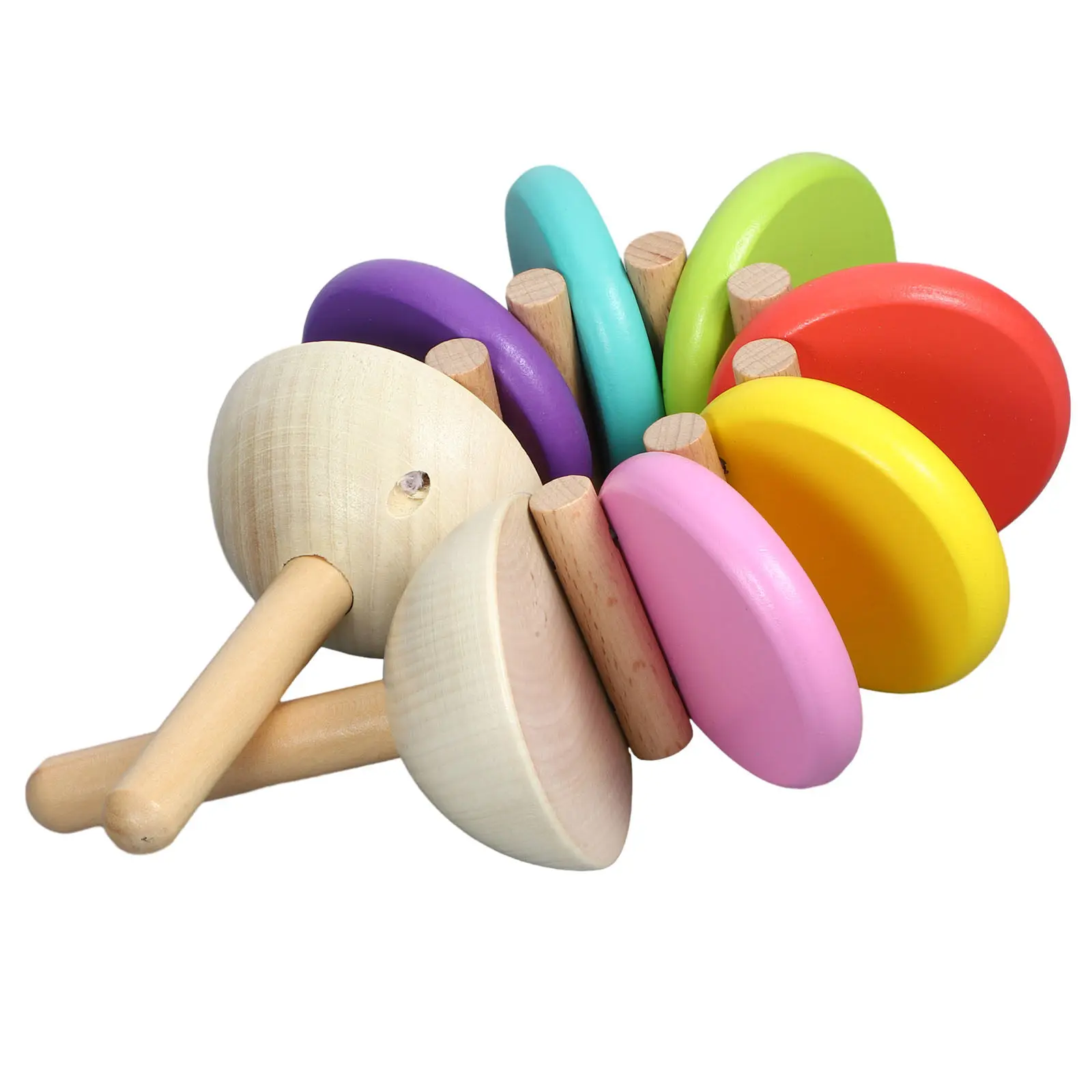 

Small Wooden Castanets Musical Instrument Handheld for Kids Toddlers Sound Making Music Education Percussion Rhythm Instrument