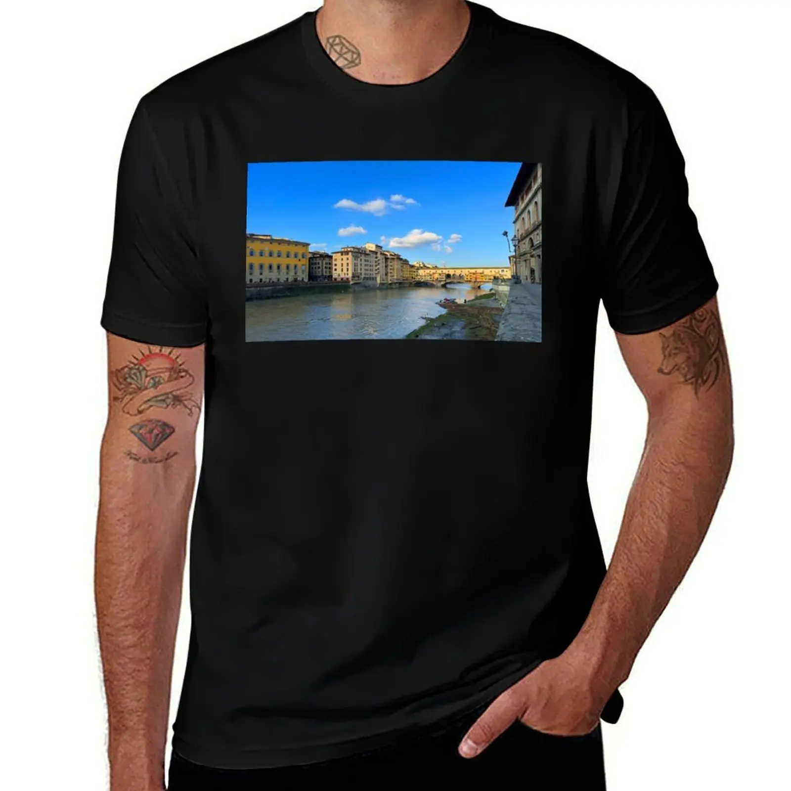 Футболка Ponte Vecchio Florence, блузка, заготовки для мальчиков, мужская одежда с животным принтом