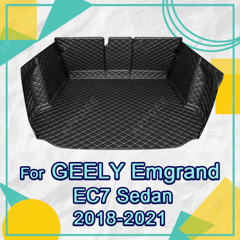 Auto Full Coverage Trunk Mat For GEELY Emgrand EC7 2018-2021 20 19 Car Boot Cover Pad Cargo Liner Interior Protector Accessories