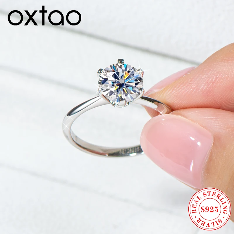 

Кольцо с бриллиантом Moissan 0,5CT-3CT, стерлинговое серебро 925 пробы, классическое обручальное кольцо с шестью когтями, кольцо с одной головкой, женские свадебные украшения, сертификат