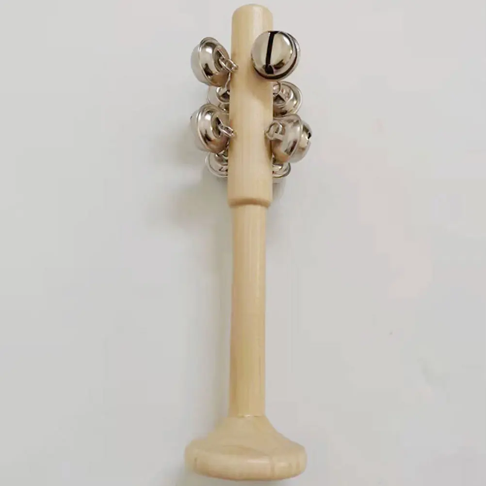 Instrumento de campana de madera para niños, juguetes de decoración duradera, enseñanza cognitiva, instrumentos musicales, accesorios de escritorio de oficina, 2 uds.