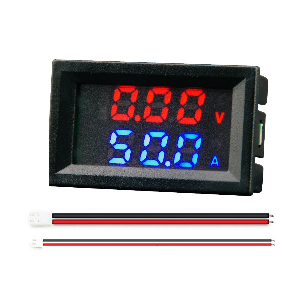 

M6120 DC 10A 50A 100A Electronic Volt AMP Meter Tester Digital Voltmeter Ammeter 6V-120V LED Display Voltage Regulator with line