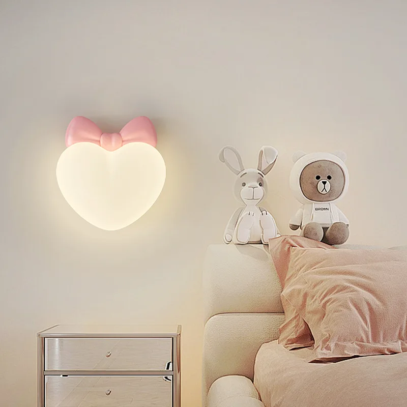 Full spectrum eye protection bedroom love night light, cartoon cute warm corridor aisle wall light