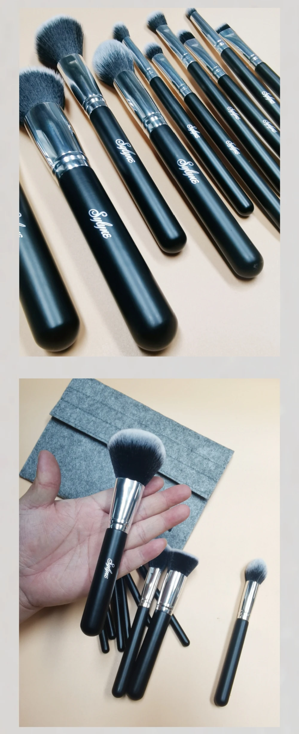 Professional Makeup Brush Set for Powder, Foundation, Highlighter, Eyebrow, and Eyeshadow description 4