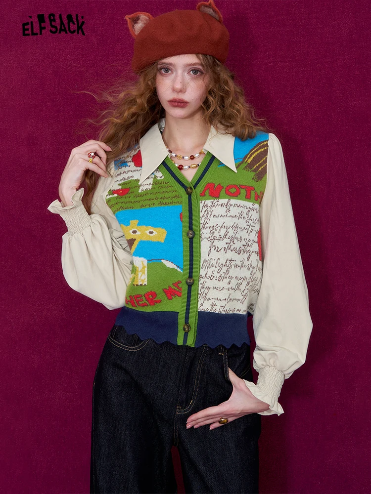 

Fairy ket Torn Fairy T Fun Knitted irt Women's Winter Casual Top Soft Bubble Sve Polyester Blend Open Cardigan