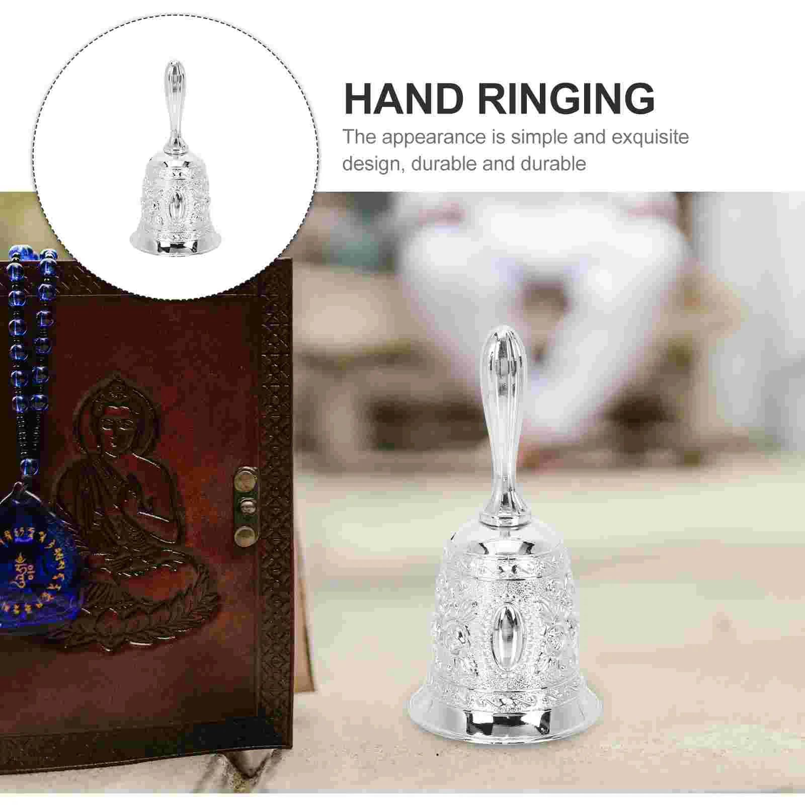 Hand Bell Zinc Alloy Festival Adornment Restaurant Ornament Small Golden Decor Mini Pretty Child