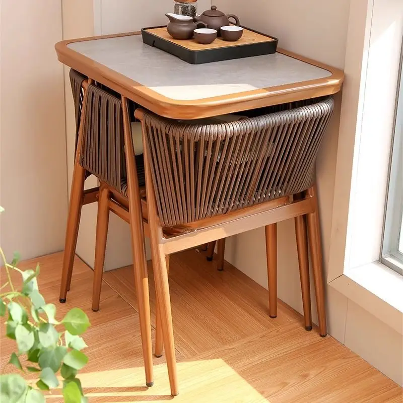 

table and chair combination rattan chair simple casual table and chair mini small tea table three-piece set