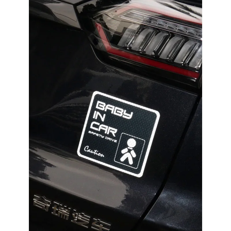 

2pcs Creative Stickers Baby In Car Personality Fun With Baby Safety Warning Signs Reflective Magnetic