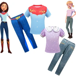 Spirit Riding Free para niñas, Conjunto de camiseta y pantalones, ropa de Halloween, disfraz de montar, ropa de cumpleaños para niños