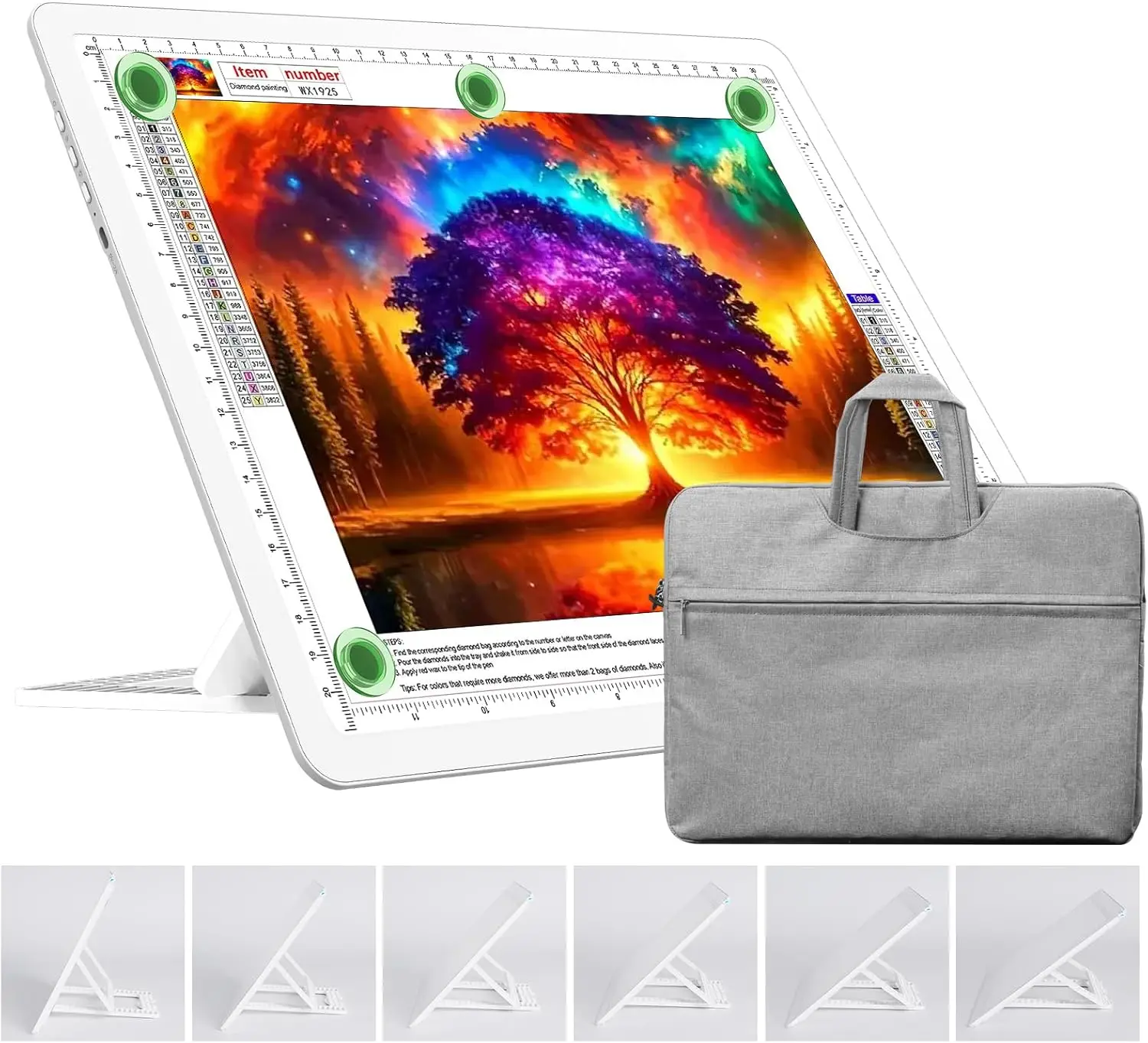 

Перезаряжаемая световая панель формата А4 с подставкой и сумкой, магнитная беспроводная доска для трафаретной печати, для алмазной вышивки, рисования, скетчинга