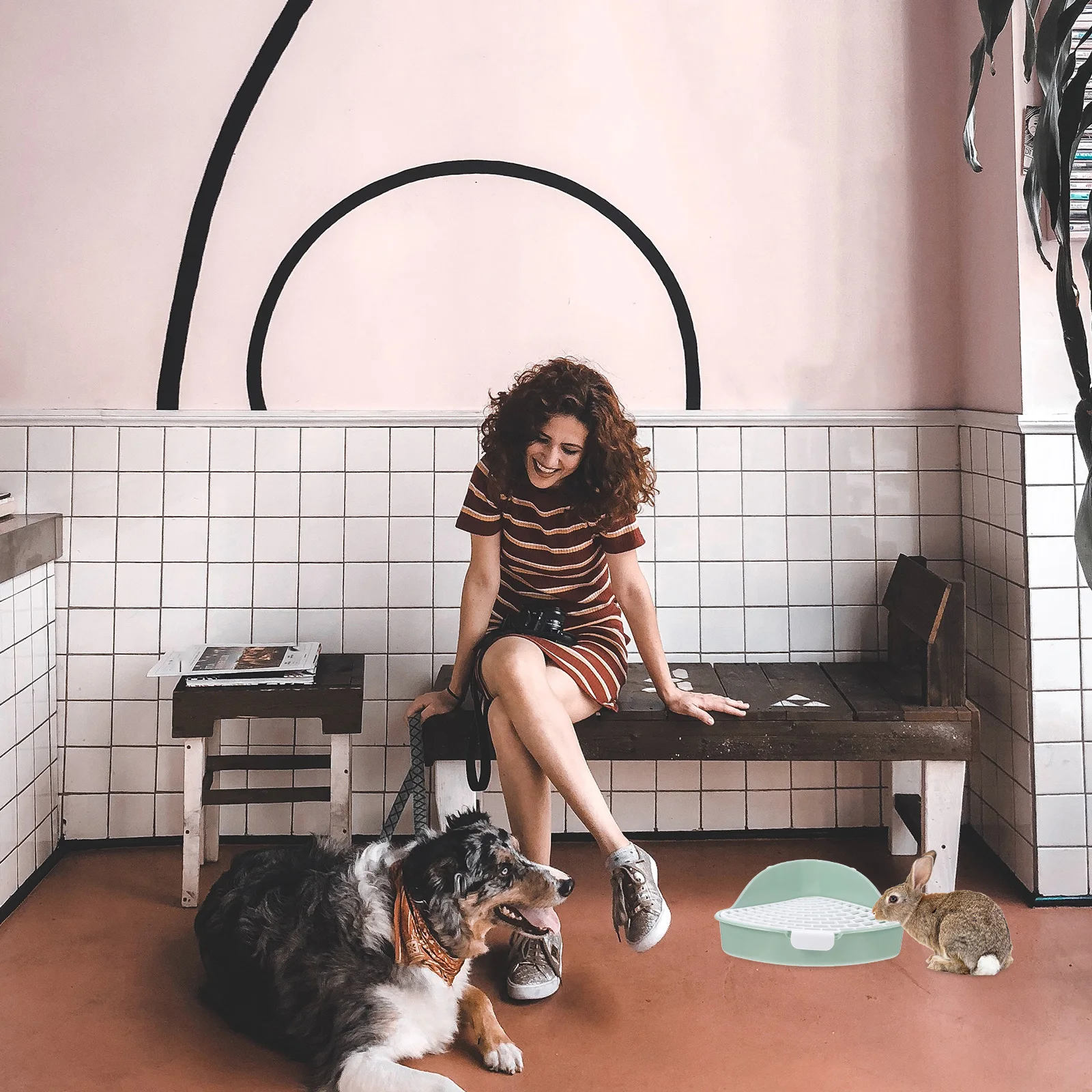 

ibasenice Bunny Litter Box Small Animal Toilet Double Hook Design Potty for Guinea Pigs Hamsters