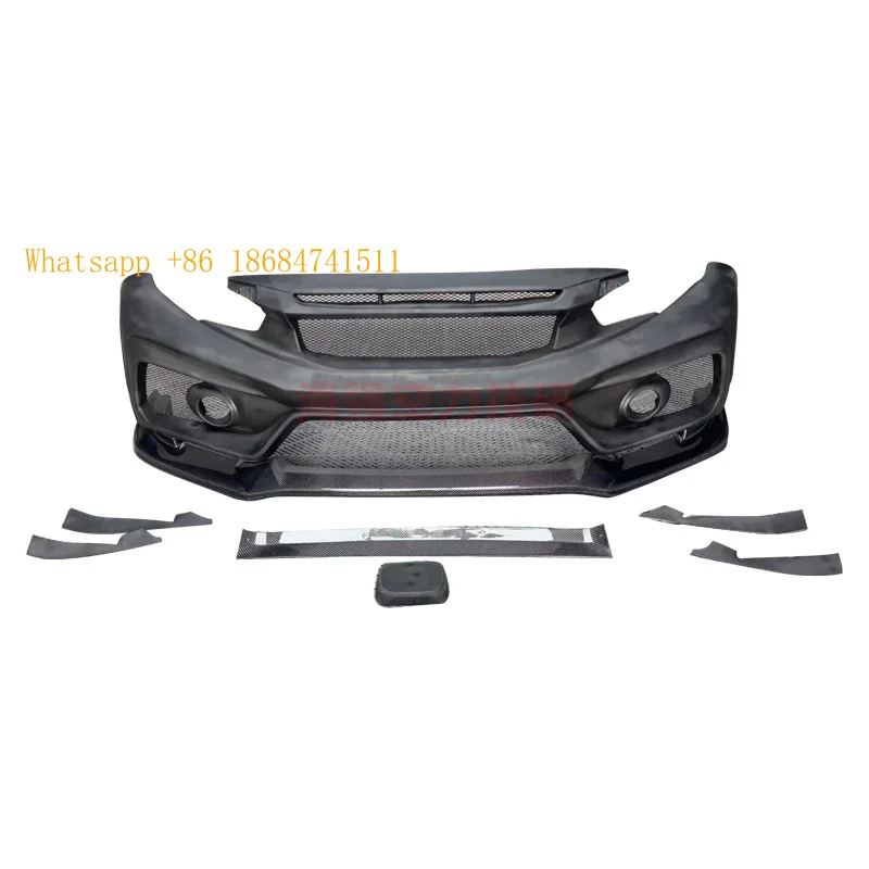 VS‑Style Full Body Kit Front Bumper Rear Lip Side Skirts Fenders FK8 2015‑2021 Hatchback Aftermarket Exterior Mod Parts