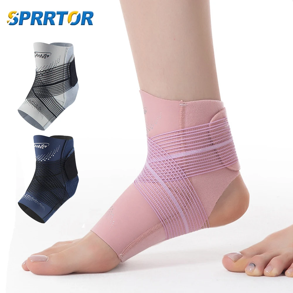 1 Stück Verstellbare Knöchelbandage für Männer und Frauen, Kompressionsstütze für Verstauchte Knöchel, Sportstabilisator für Laufen und Volleyball