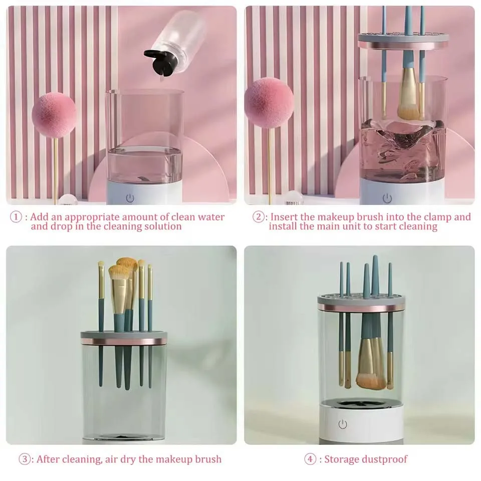 USB Powered Makeup Brush Cleaner And Dryer Odorless Battery Free Plug And Play Essential Beauty Tool For Cosmetic Brushes view 6