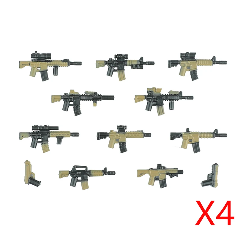 Military Weapons Building Blocks Modern Special Forces Figures Army Soldier City Police Multicolour AK Accessories Bricks Toys