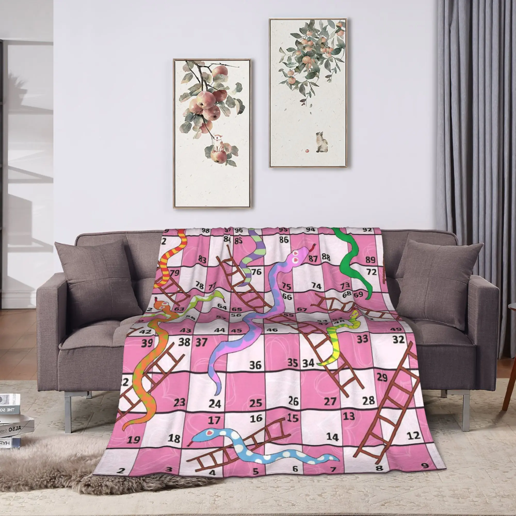 الثعابين والسلالم الفانيلا بطانية الشتاء لينة رمي بطانية للطلاب ديكور المنزل مضحك المفرش أريكة غطاء سرير