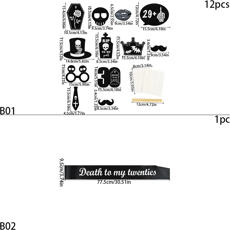 Death To My 20s Birthday Decorations Rip To My Youth Photo Booth Props Death To My Twenties Sash 30th Birthday Party Supplies