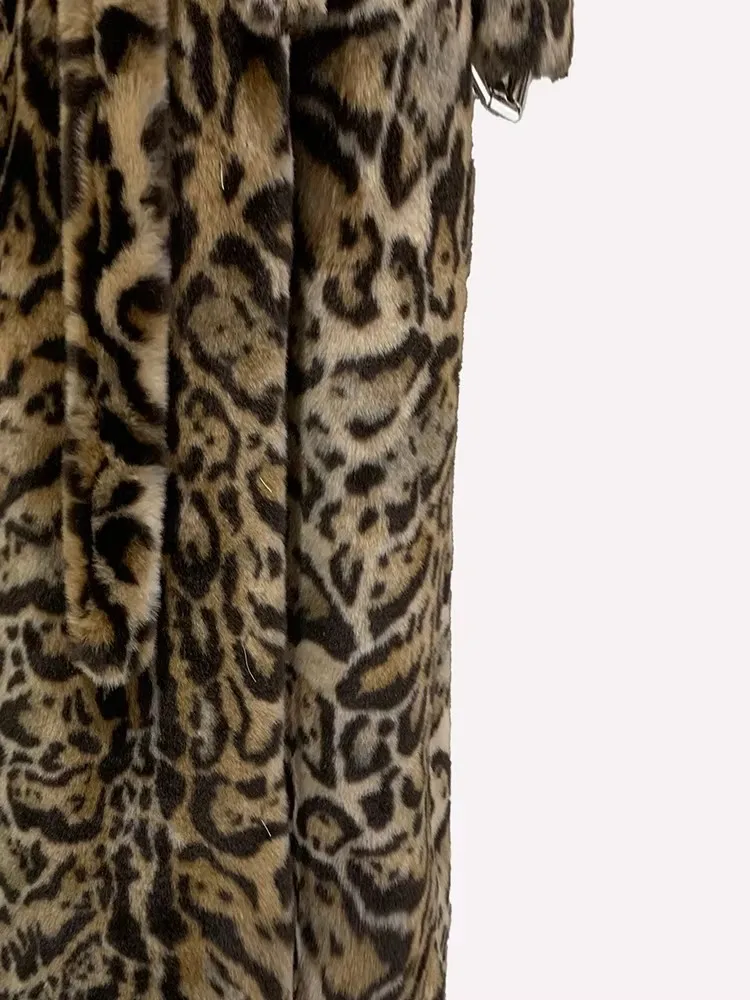 Mauroicardi Winter Maxi Kleurrijke Veelkleurige Dikke Warme Luipaardprint Nepbontjas Dames Sjerpen Baggy Chic Harige Overjas 2024