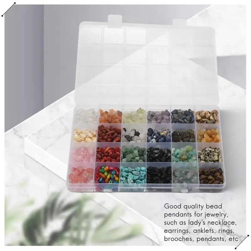1323Pcs Irregular Gemstone Beads Kit With Spacer Beads Lobster Clasps Elastic Jump Rings For DIY Jewelry Making Supplies