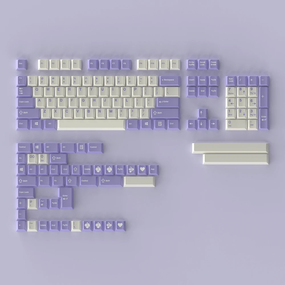 

EPBT Milky&Purple Keycaps Doubleshot Cherry Profile ABS Material Set Mechanical Keyboard Accessory