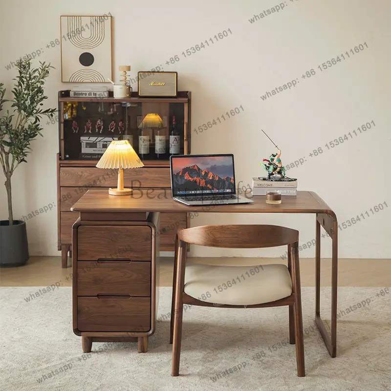 North American black walnut desk Nordic light luxury simple computer Japanese desk